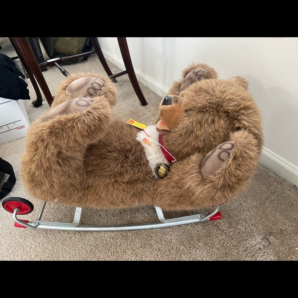 Collectible Steiff Bear on Wheels